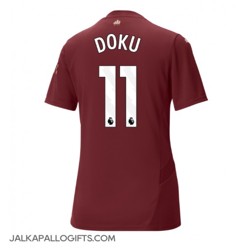 Manchester City Jeremy Doku #11 Kolmaspaita Naiset 2024-25 Lyhythihainen